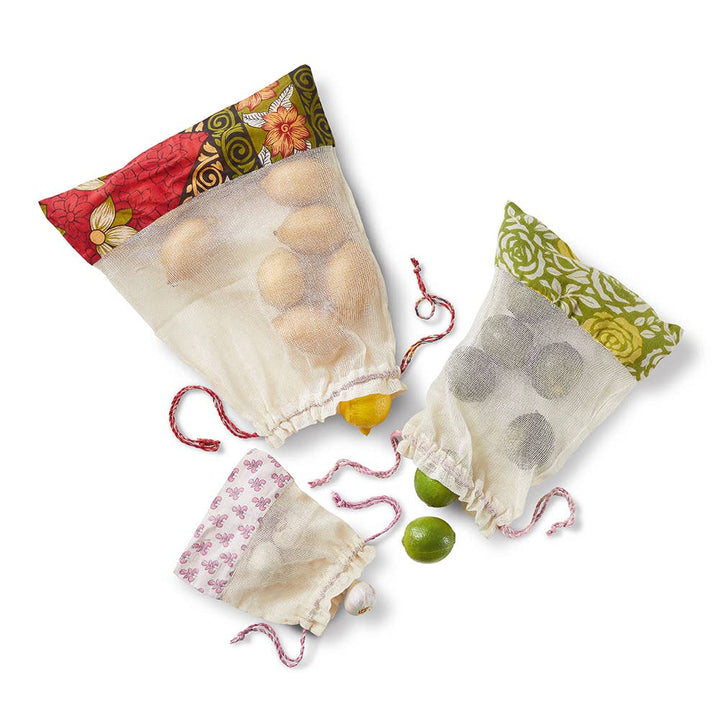 Produce Bags - Reusable Sari -Set of 3