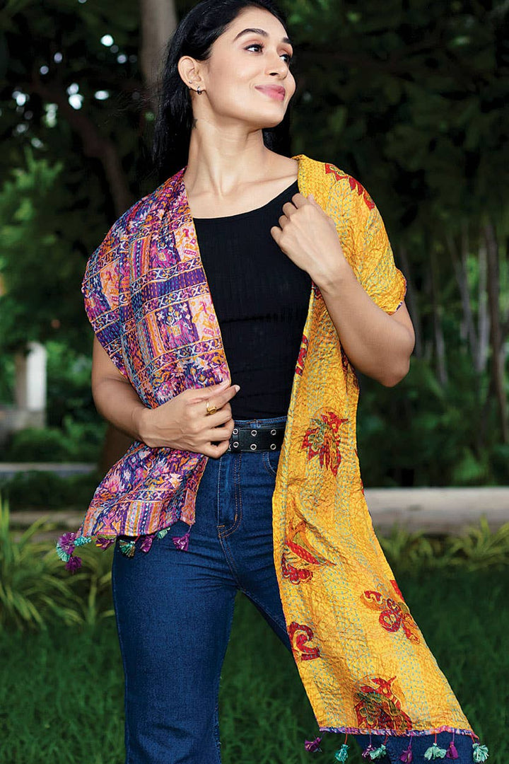 Kantha Silk Sari Scarves Assorted