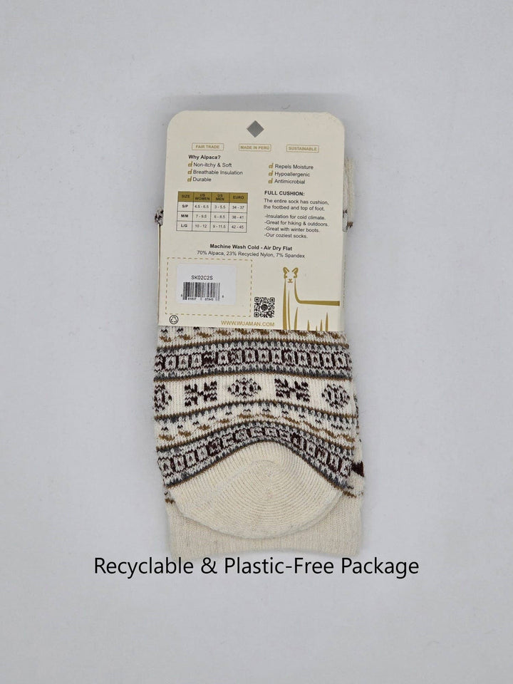 Fair Isle Full Cushion Alpaca Crew Socks