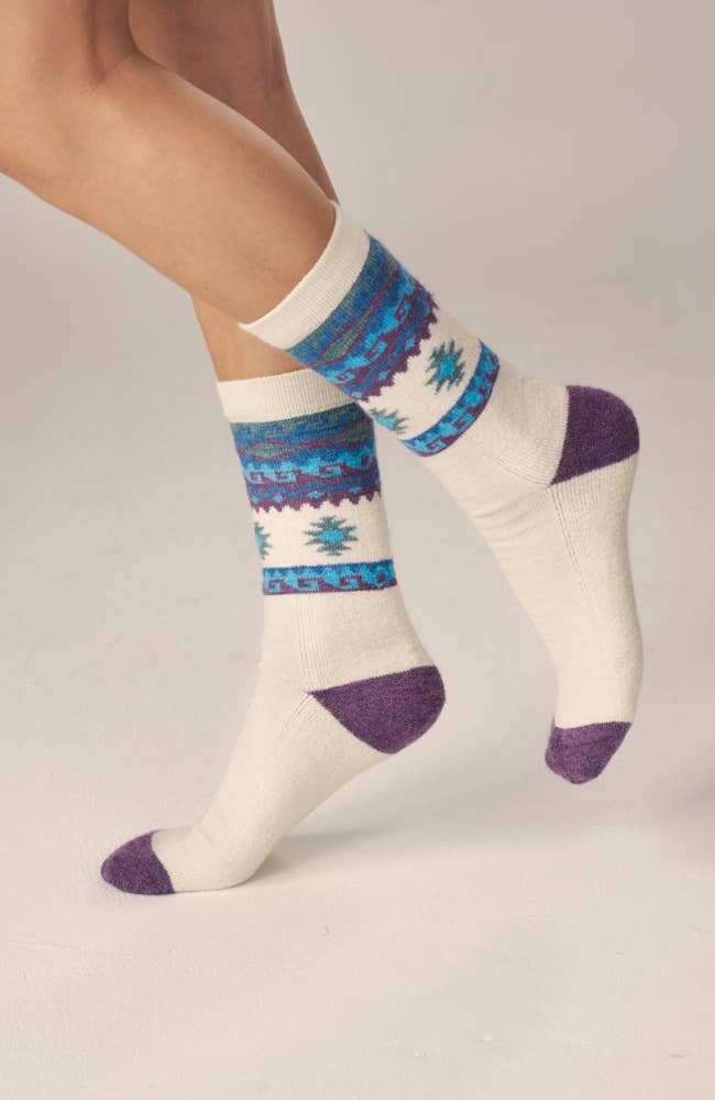 Southwest Alpaca Socks | Light Cushion Socks | Crew Socks