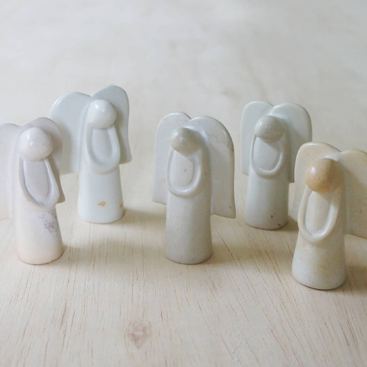 Natural Standing Angels Soapstone