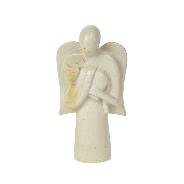 Angel and Cat Soapstone Sculpture