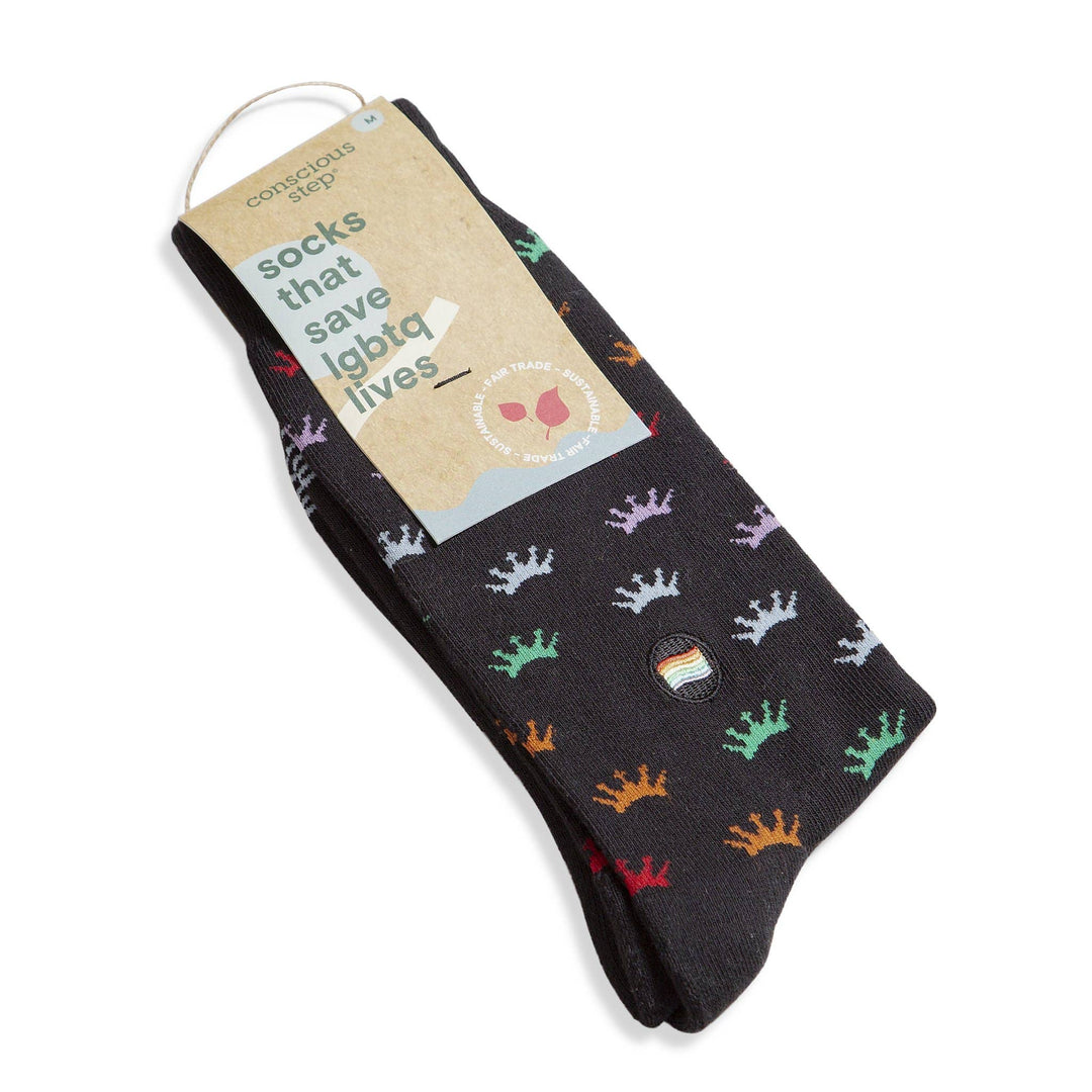 Socks that Save LGBTQ Lives Colorful Crowns Conscious Step