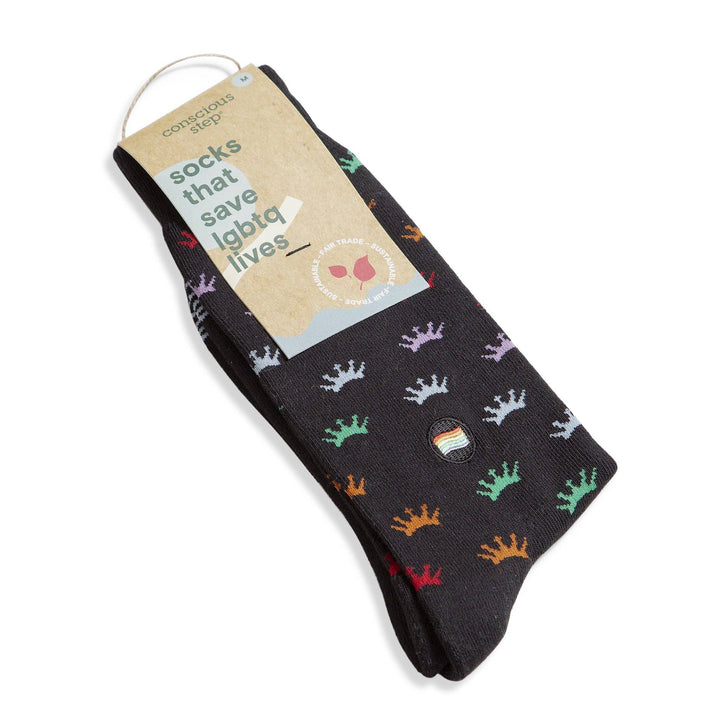 Socks that Save LGBTQ Lives Colorful Crowns Conscious Step