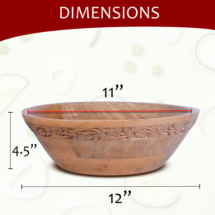 Jasmine Burnt Wood Decorative Bowl - Large