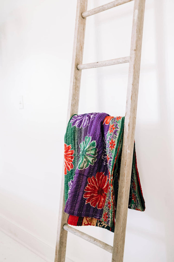 Upcycled Sari Cotton Throw 84"x38" Assorted