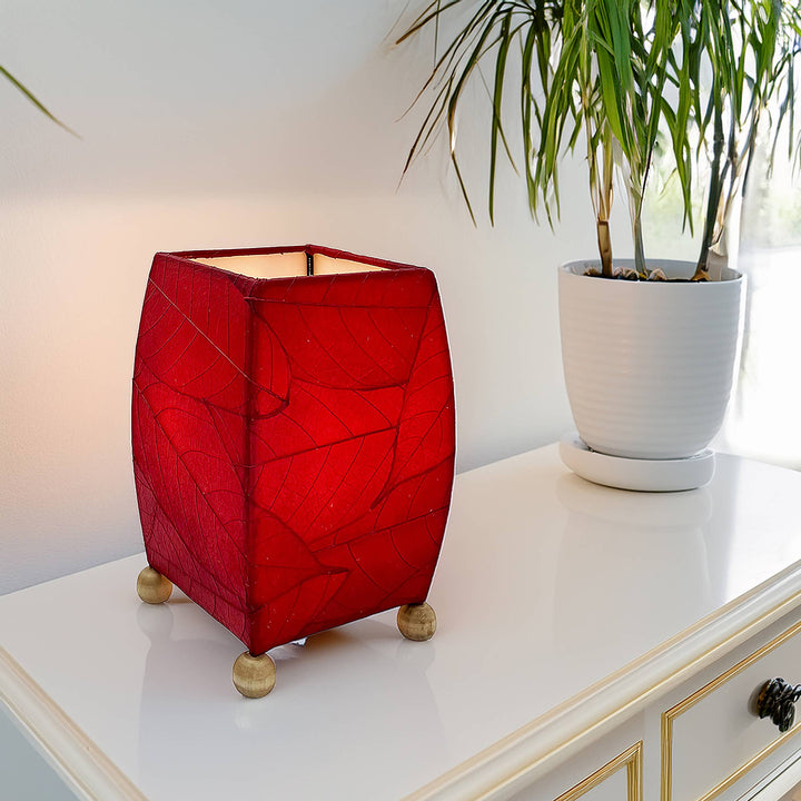 Mini Square Cocoa Leaf Lamp Red