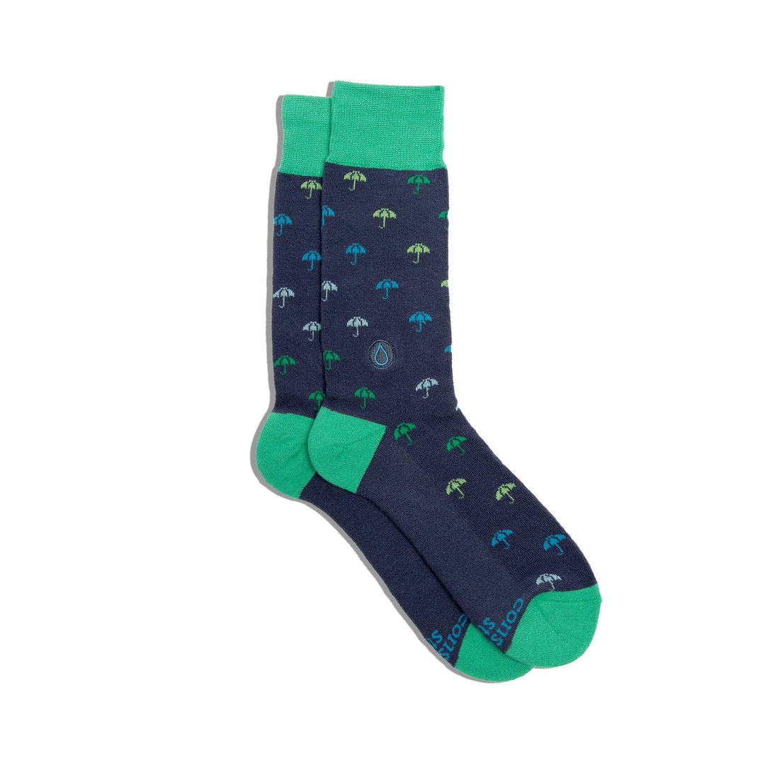 Socks that Give Water Navy Umbrellas Conscious Step