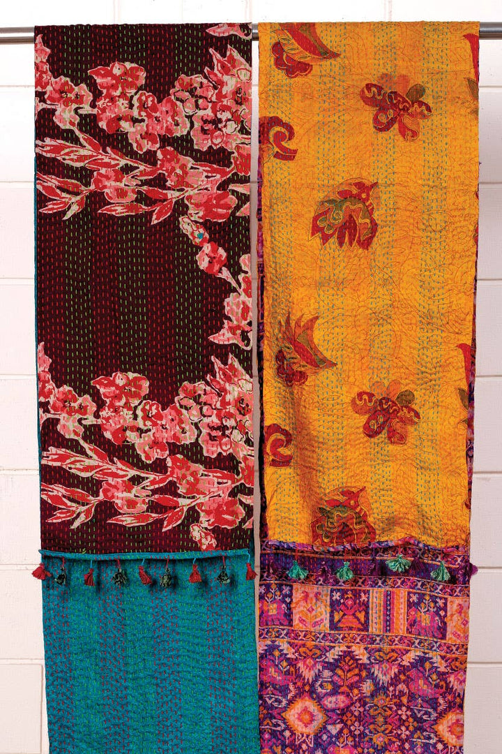Kantha Silk Sari Scarves Assorted