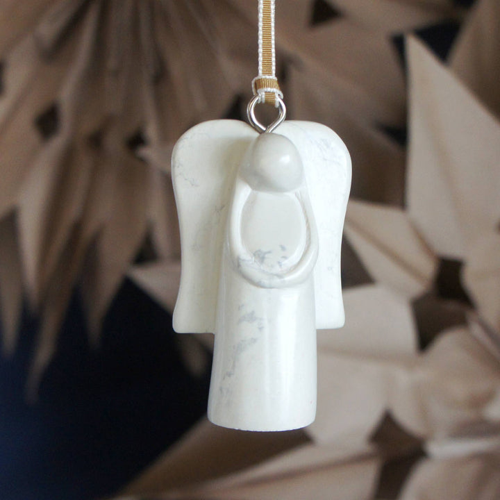Natural Soapstone Angel Ornament