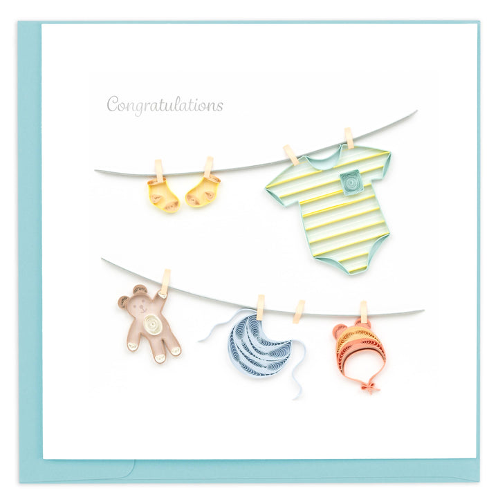 Baby Clothesline Quilling Card