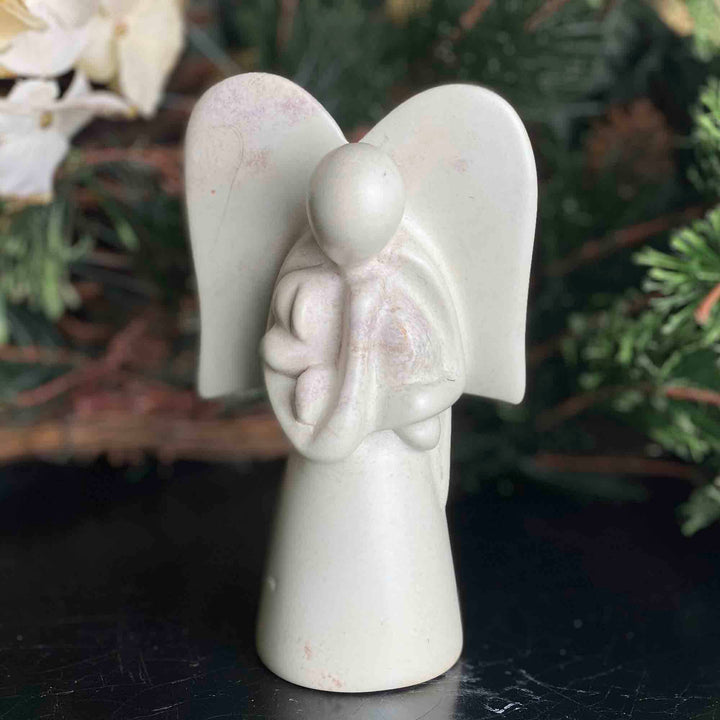 Angel and Cat Soapstone Sculpture