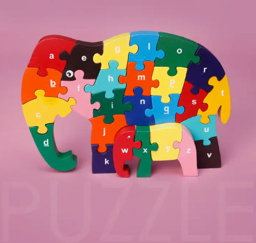 Elephant Alphabet Wooden Puzzle