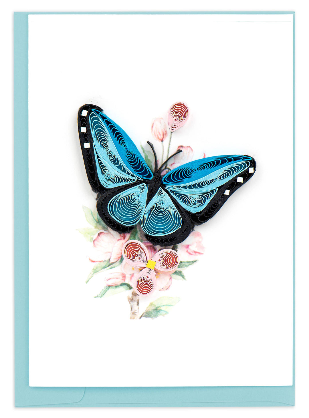 Blue Butterfly & Flowers Mini Quilling Card / Gift Enclosure