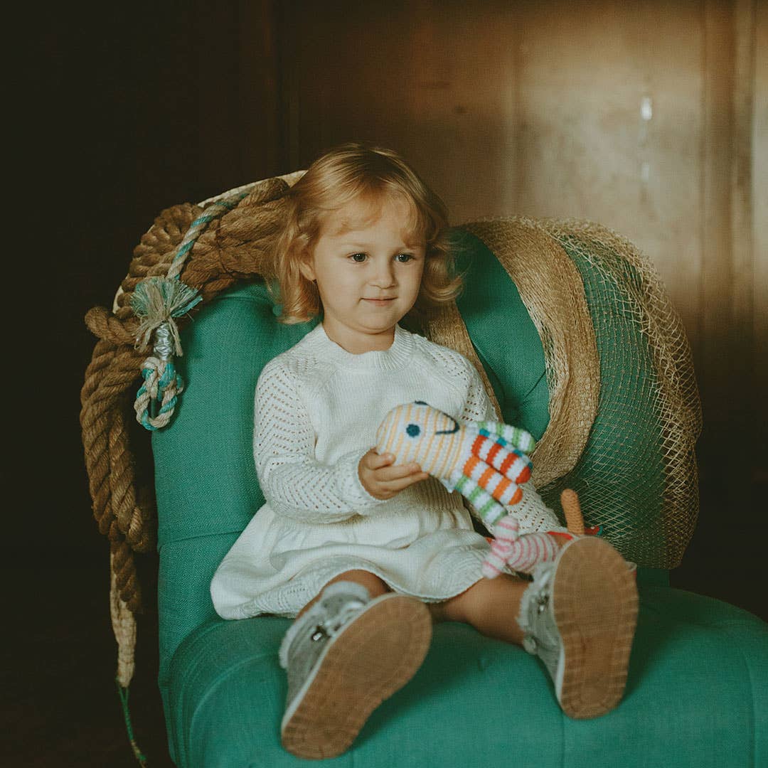 Octopus Rainbow Plush Organic Rattle