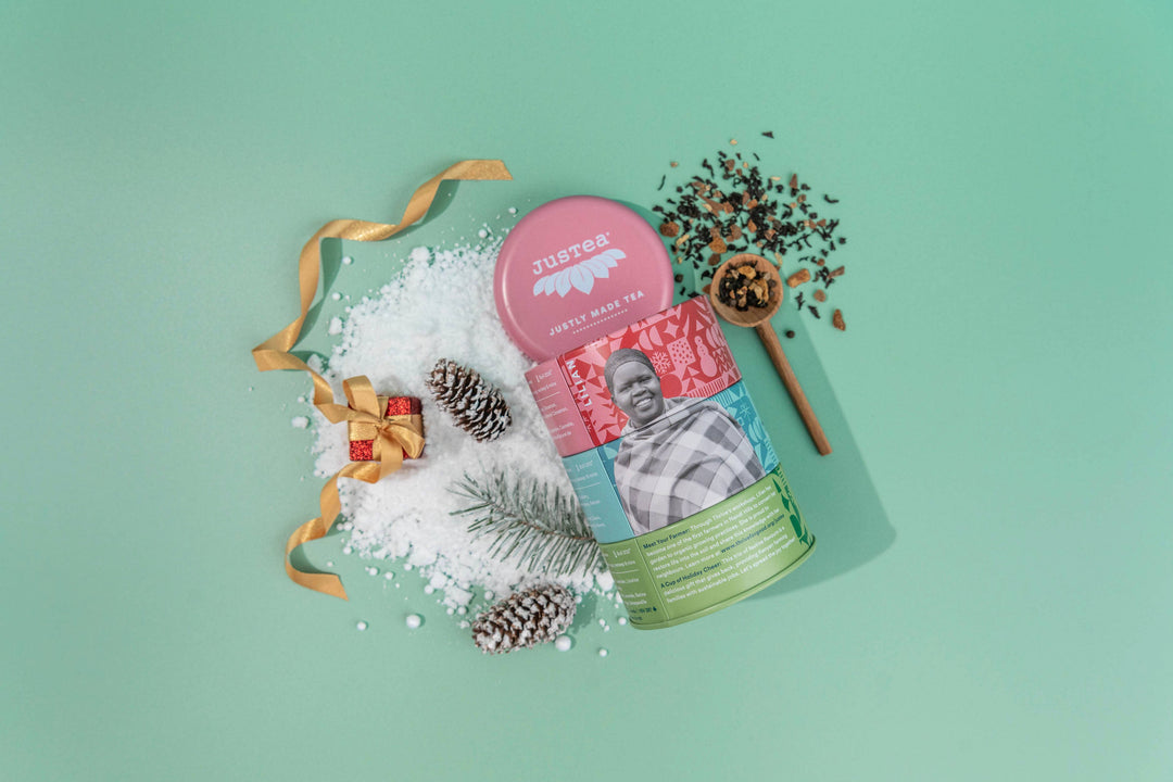 Holiday Loose Leaf Tea Trio Tin & Spoon 3.5oz JusTea