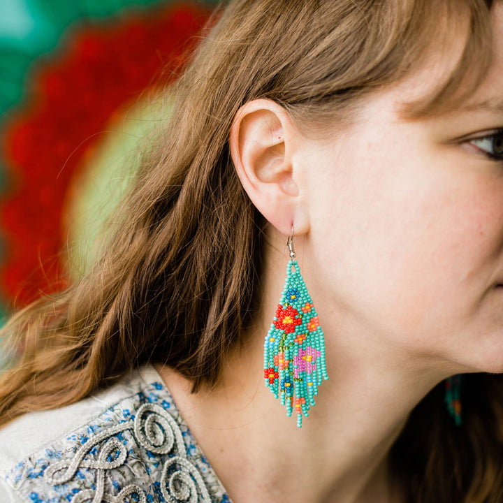 Flower Fringe Earrings