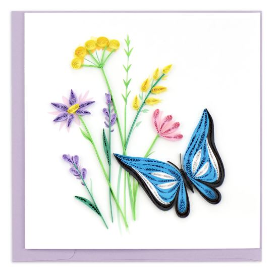 Butterfly & Wildflowers Quilling Card
