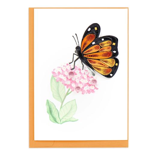 Monarch Milkweek Butterfly Quilled Gift Enclosure Mini Card