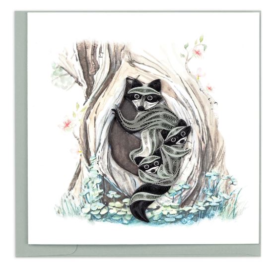 Raccoon Tree Hole Quilling Card