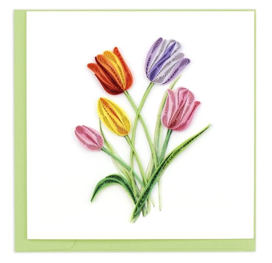 Colorful Tulips Quilling Card