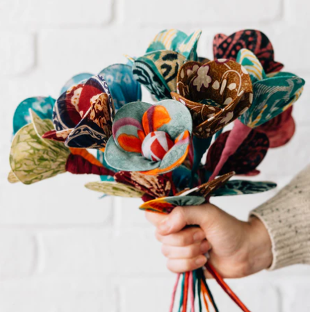 Flower from Recycled Saris - Single Assorted