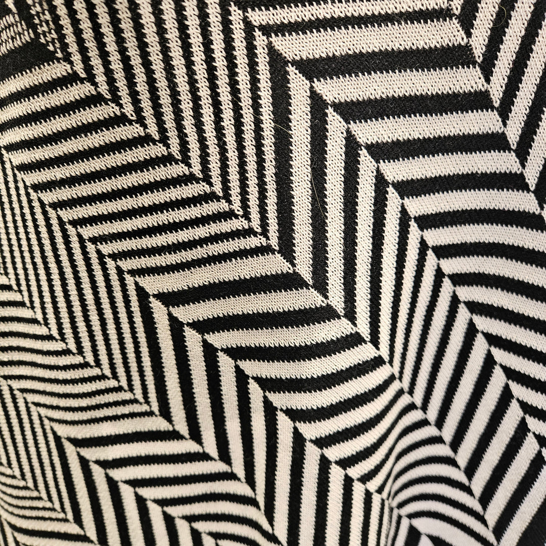 Chevron Pima Cotton Poncho Black/Alabaster