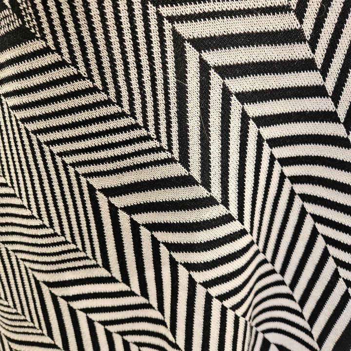 Chevron Pima Cotton Poncho Black/Alabaster