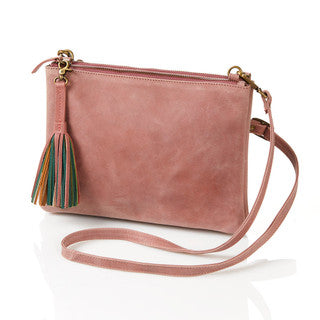 Rose Leather Crossbody Bag