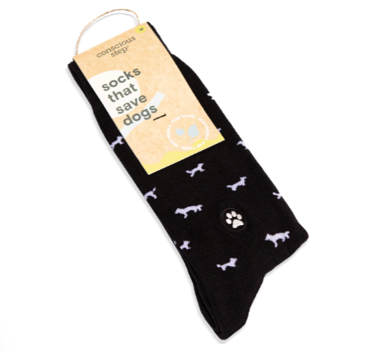 Socks that Save Dogs Conscious Step - Black