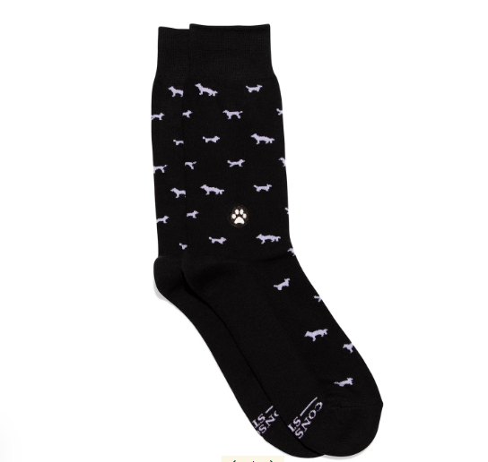 Socks that Save Dogs Conscious Step - Black