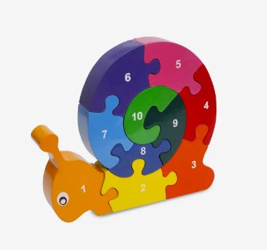 Snail Number Wooden Puzzle